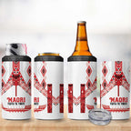 Toitu Te Tiriti Waitangi 4 in 1 Can Cooler Tumbler White Wharenui House - Aussie Hoodie