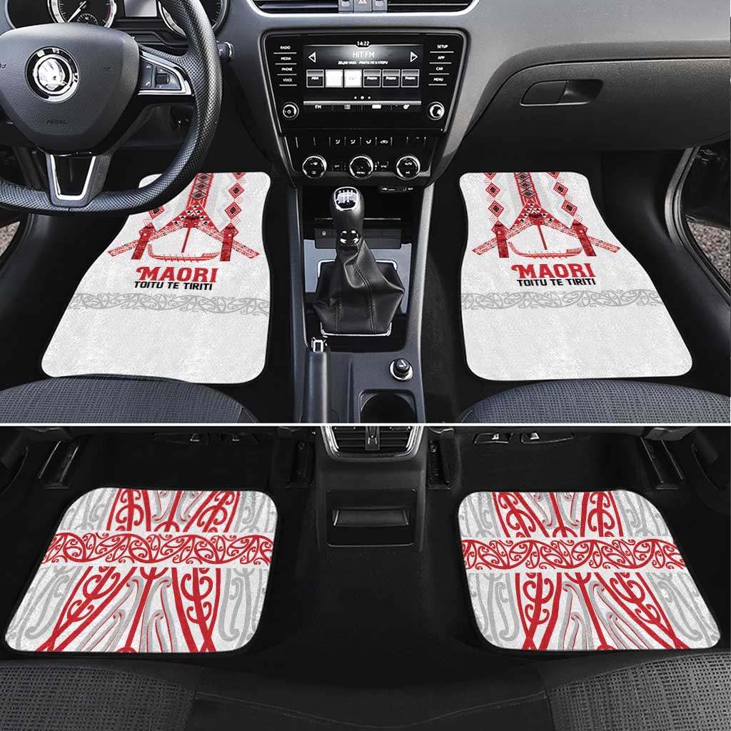 Toitu Te Tiriti Waitangi Car Mats White Wharenui House - Aussie Hoodie