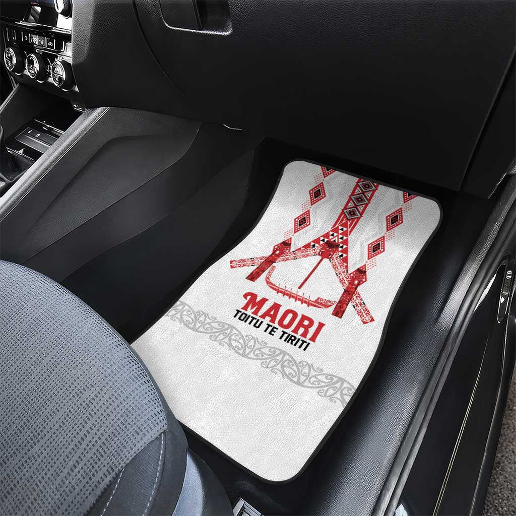 Toitu Te Tiriti Waitangi Car Mats White Wharenui House - Aussie Hoodie