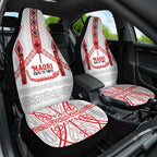 Toitu Te Tiriti Waitangi Car Seat Cover White Wharenui House - Aussie Hoodie