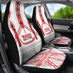 Toitu Te Tiriti Waitangi Car Seat Cover White Wharenui House - Aussie Hoodie