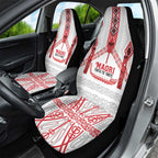 Toitu Te Tiriti Waitangi Car Seat Cover White Wharenui House - Aussie Hoodie