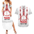 Toitu Te Tiriti Waitangi Couples Matching Summer Maxi Dress and Hawaiian Shirt White Wharenui House - Aussie Hoodie