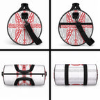 Toitu Te Tiriti Waitangi Duffle Bag White Wharenui House