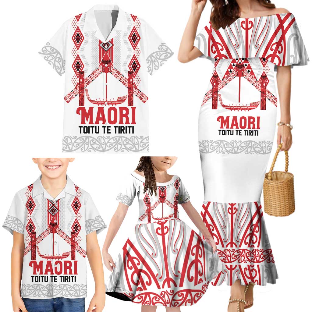Toitu Te Tiriti Waitangi Family Matching Mermaid Dress and Hawaiian Shirt White Wharenui House - Aussie Hoodie
