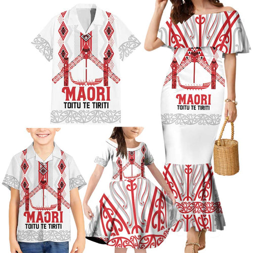 Toitu Te Tiriti Waitangi Family Matching Mermaid Dress and Hawaiian Shirt White Wharenui House - Aussie Hoodie