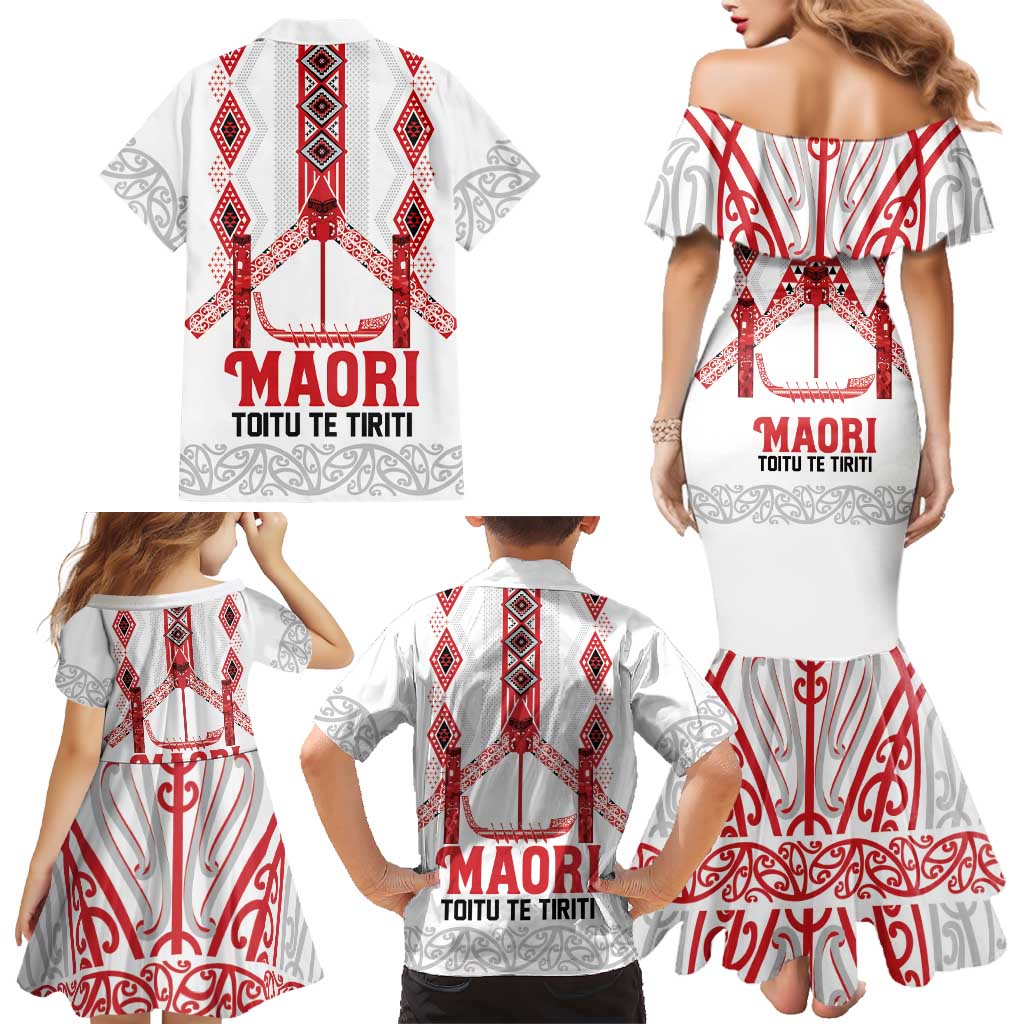 Toitu Te Tiriti Waitangi Family Matching Mermaid Dress and Hawaiian Shirt White Wharenui House - Aussie Hoodie
