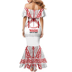 Toitu Te Tiriti Waitangi Family Matching Mermaid Dress and Hawaiian Shirt White Wharenui House - Aussie Hoodie