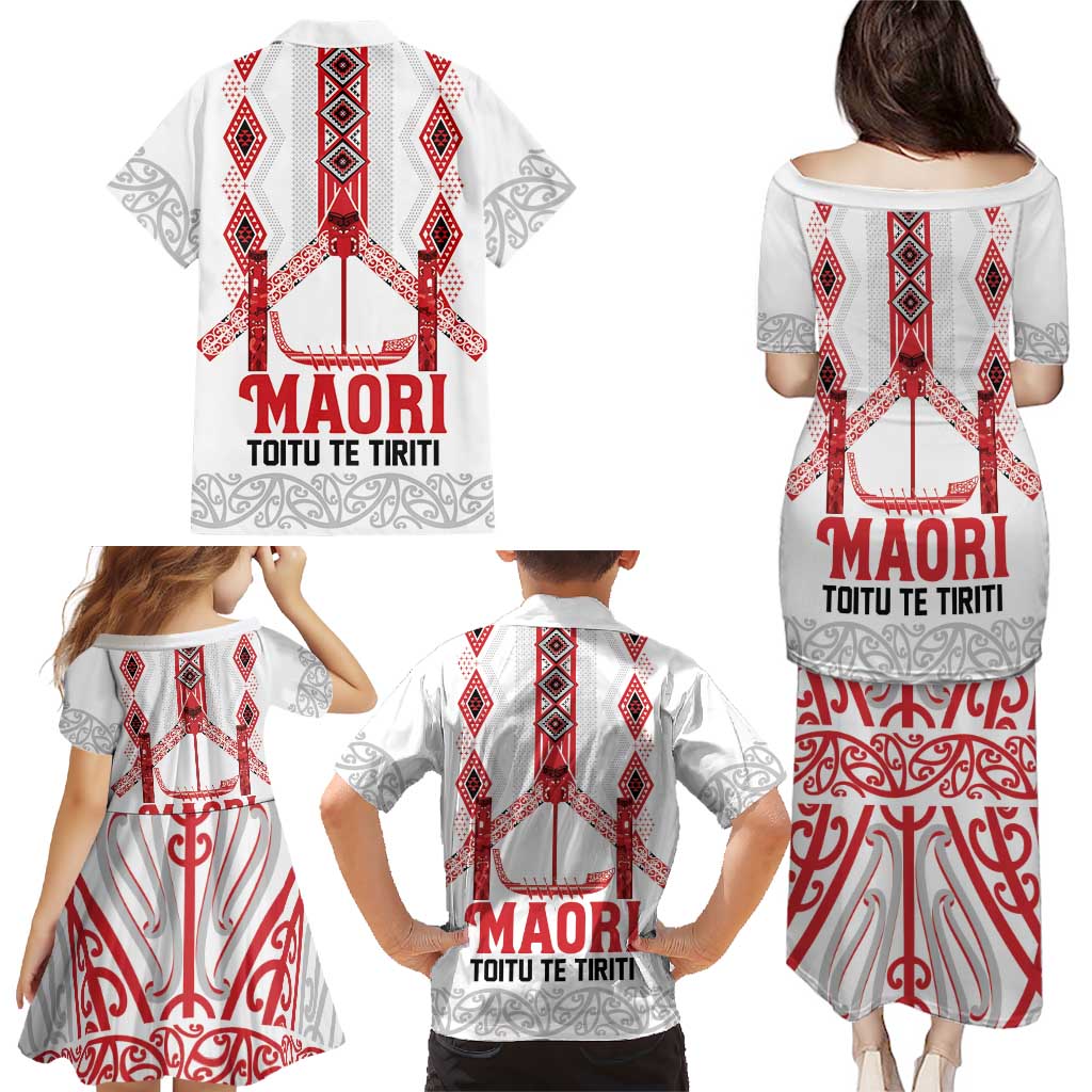 Toitu Te Tiriti Waitangi Family Matching Puletasi and Hawaiian Shirt White Wharenui House - Aussie Hoodie