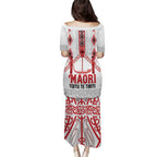 Toitu Te Tiriti Waitangi Family Matching Puletasi and Hawaiian Shirt White Wharenui House - Aussie Hoodie