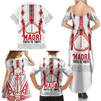 Toitu Te Tiriti Waitangi Family Matching Summer Maxi Dress and Hawaiian Shirt White Wharenui House - Aussie Hoodie