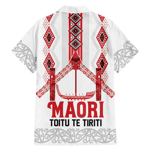 Toitu Te Tiriti Waitangi Family Matching Summer Maxi Dress and Hawaiian Shirt White Wharenui House - Aussie Hoodie