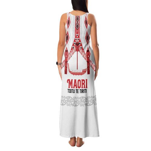Toitu Te Tiriti Waitangi Family Matching Tank Maxi Dress and Hawaiian Shirt White Wharenui House - Aussie Hoodie