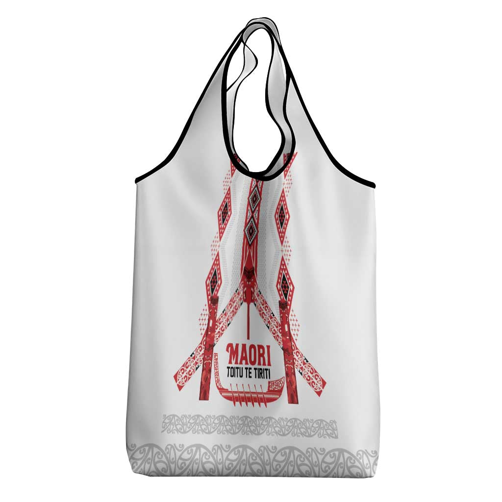 Toitu Te Tiriti Waitangi Grocery Bag White Wharenui House - Aussie Hoodie