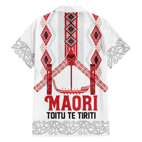 Toitu Te Tiriti Waitangi Hawaiian Shirt White Wharenui House - Aussie Hoodie