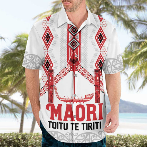 Toitu Te Tiriti Waitangi Hawaiian Shirt White Wharenui House - Aussie Hoodie