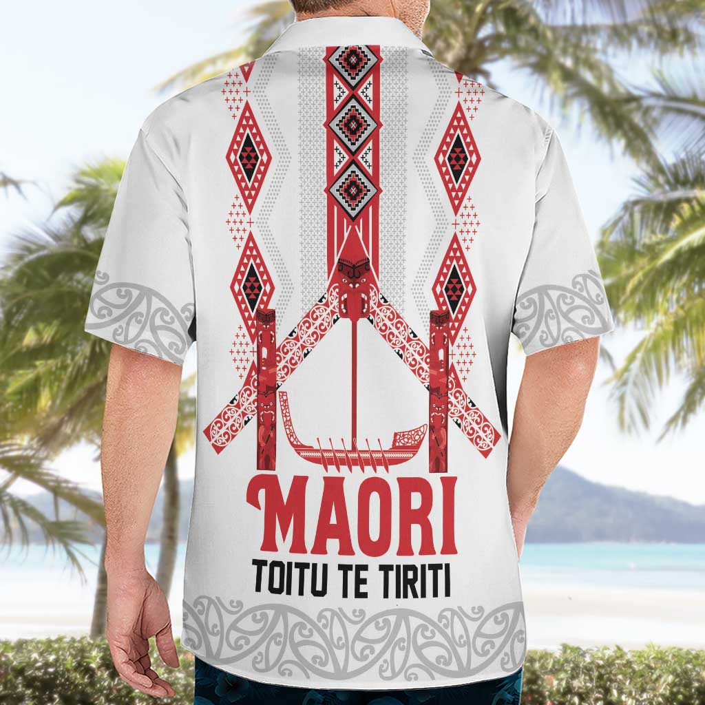Toitu Te Tiriti Waitangi Hawaiian Shirt White Wharenui House - Aussie Hoodie