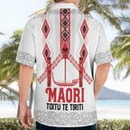 Toitu Te Tiriti Waitangi Hawaiian Shirt White Wharenui House - Aussie Hoodie