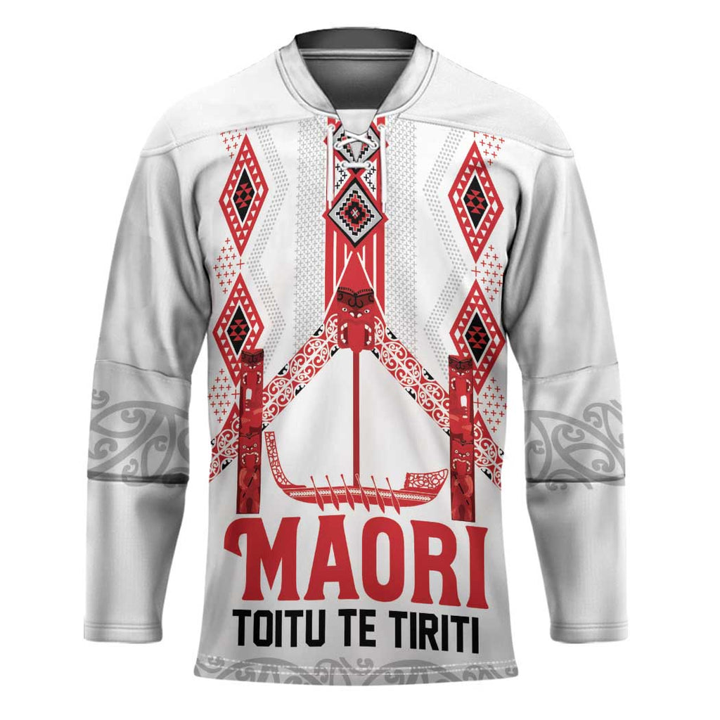 Toitu Te Tiriti Waitangi Hockey Jersey White Wharenui House - Aussie Hoodie