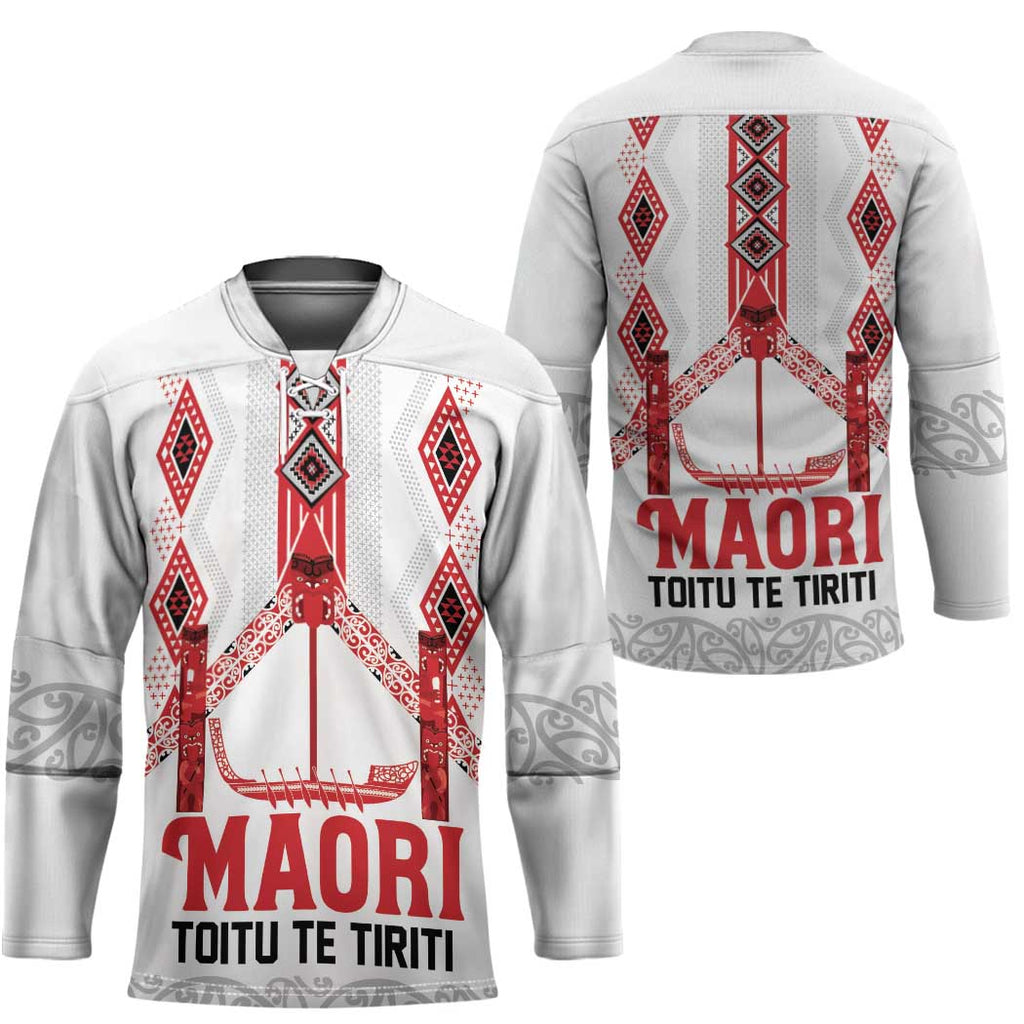 Toitu Te Tiriti Waitangi Hockey Jersey White Wharenui House - Aussie Hoodie