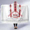 Toitu Te Tiriti Waitangi Hooded Blanket White Wharenui House - Aussie Hoodie