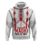 Toitu Te Tiriti Waitangi Hoodie White Wharenui House - Aussie Hoodie