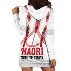 Toitu Te Tiriti Waitangi Hoodie Dress White Wharenui House - Aussie Hoodie