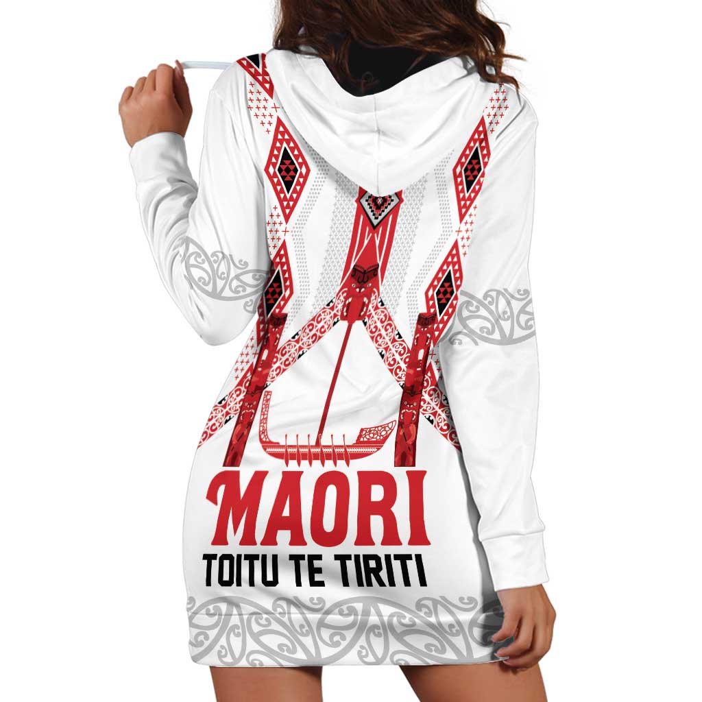 Toitu Te Tiriti Waitangi Hoodie Dress White Wharenui House - Aussie Hoodie