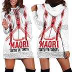 Toitu Te Tiriti Waitangi Hoodie Dress White Wharenui House - Aussie Hoodie