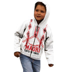 Toitu Te Tiriti Waitangi Kid Hoodie White Wharenui House - Aussie Hoodie