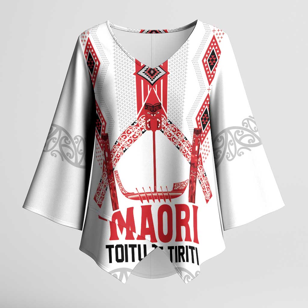 Toitu Te Tiriti Waitangi Kimono Sleeve Blouse White Wharenui House - Aussie Hoodie