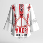 Toitu Te Tiriti Waitangi Kimono Sleeve Blouse White Wharenui House - Aussie Hoodie