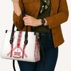 Toitu Te Tiriti Waitangi Leather Bag White Wharenui House - Aussie Hoodie