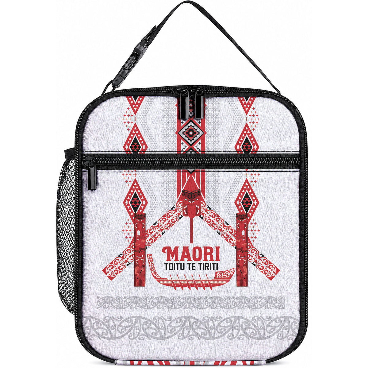 Toitu Te Tiriti Waitangi Lunch Bag White Wharenui House