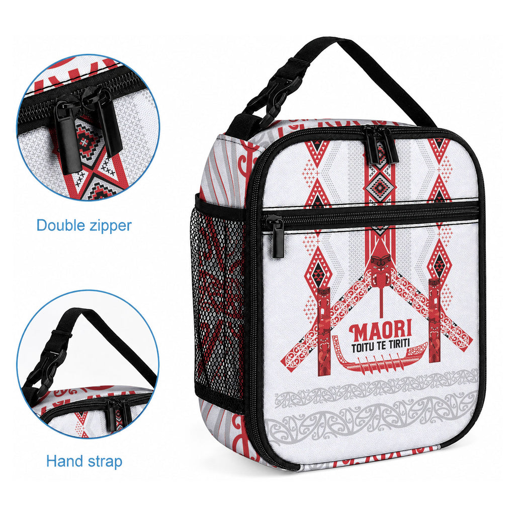 Toitu Te Tiriti Waitangi Lunch Bag White Wharenui House