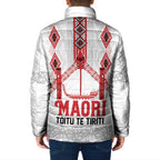 Toitu Te Tiriti Waitangi Padded Jacket White Wharenui House - Aussie Hoodie