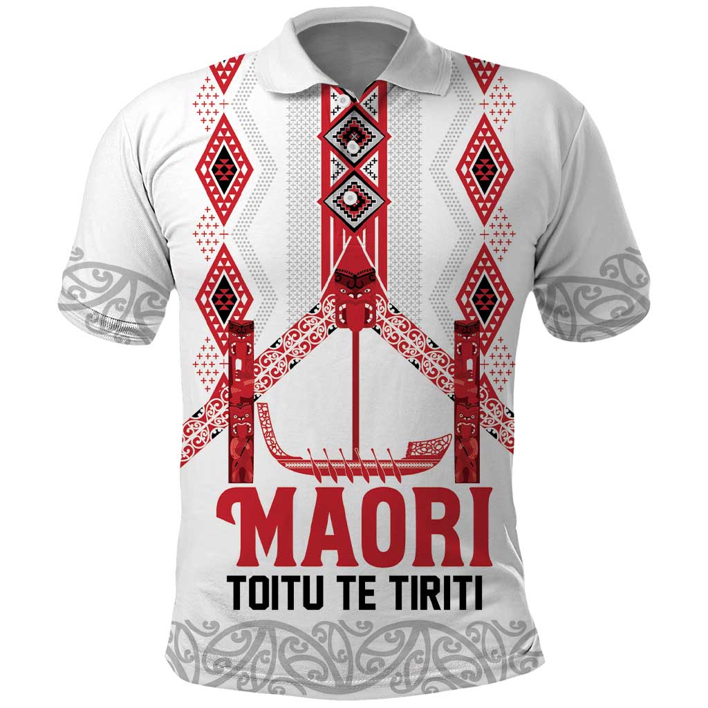 Toitu Te Tiriti Waitangi Polo Shirt White Wharenui House - Aussie Hoodie