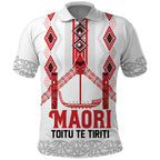 Toitu Te Tiriti Waitangi Polo Shirt White Wharenui House - Aussie Hoodie