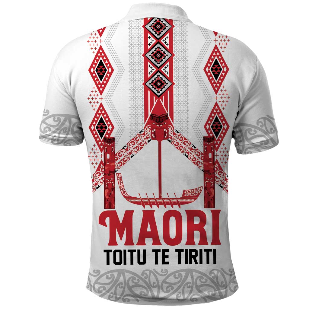Toitu Te Tiriti Waitangi Polo Shirt White Wharenui House - Aussie Hoodie