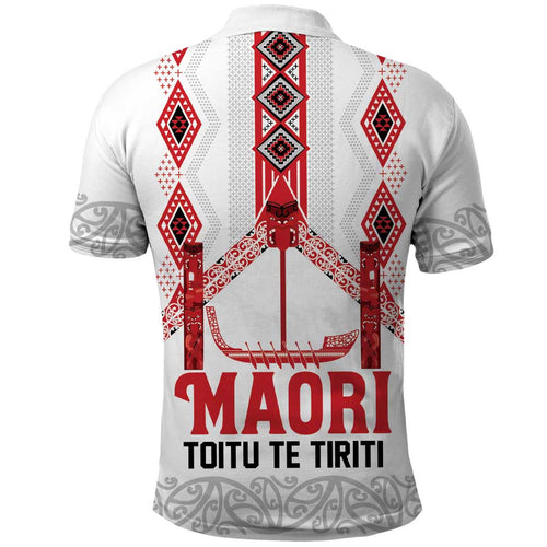 Toitu Te Tiriti Waitangi Polo Shirt White Wharenui House - Aussie Hoodie