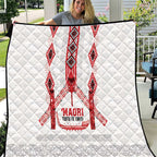 Toitu Te Tiriti Waitangi Quilt White Wharenui House - Aussie Hoodie