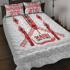 Toitu Te Tiriti Waitangi Quilt Bed Set White Wharenui House - Aussie Hoodie
