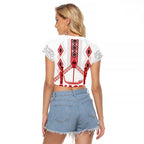 Toitu Te Tiriti Waitangi Raglan Cropped T Shirt White Wharenui House - Aussie Hoodie