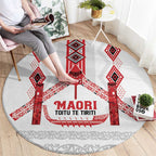 Toitu Te Tiriti Waitangi Round Carpet White Wharenui House - Aussie Hoodie