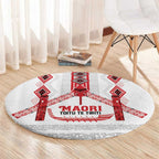 Toitu Te Tiriti Waitangi Round Carpet White Wharenui House - Aussie Hoodie