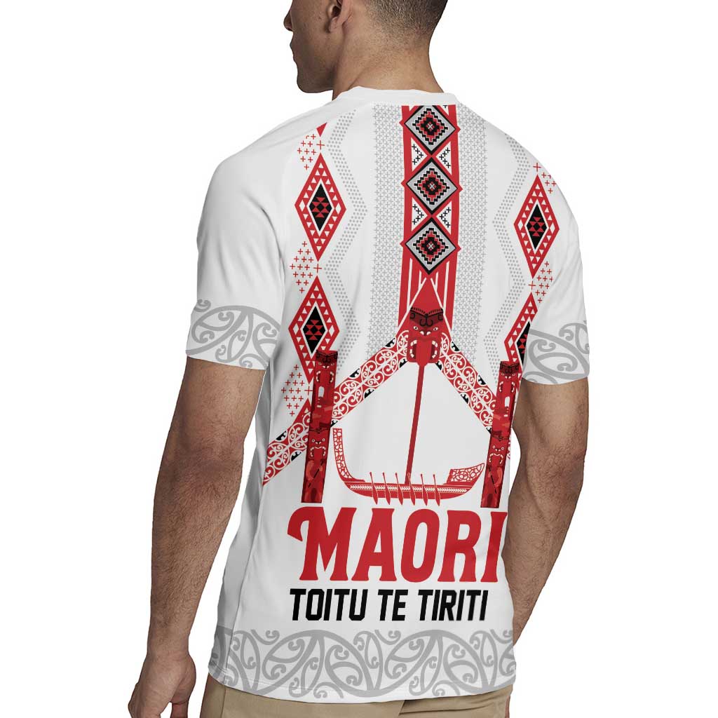 Toitu Te Tiriti Waitangi Rugby Jersey White Wharenui House - Aussie Hoodie