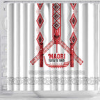 Toitu Te Tiriti Waitangi Shower Curtain White Wharenui House - Aussie Hoodie
