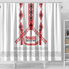 Toitu Te Tiriti Waitangi Shower Curtain White Wharenui House - Aussie Hoodie