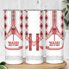 Toitu Te Tiriti Waitangi Skinny Tumbler White Wharenui House - Aussie Hoodie