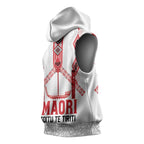 Toitu Te Tiriti Waitangi Sleeveless Hoodie White Wharenui House - Aussie Hoodie